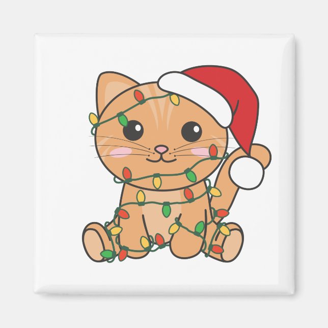 Imã Gatos De Inverno De Natal (Frente)