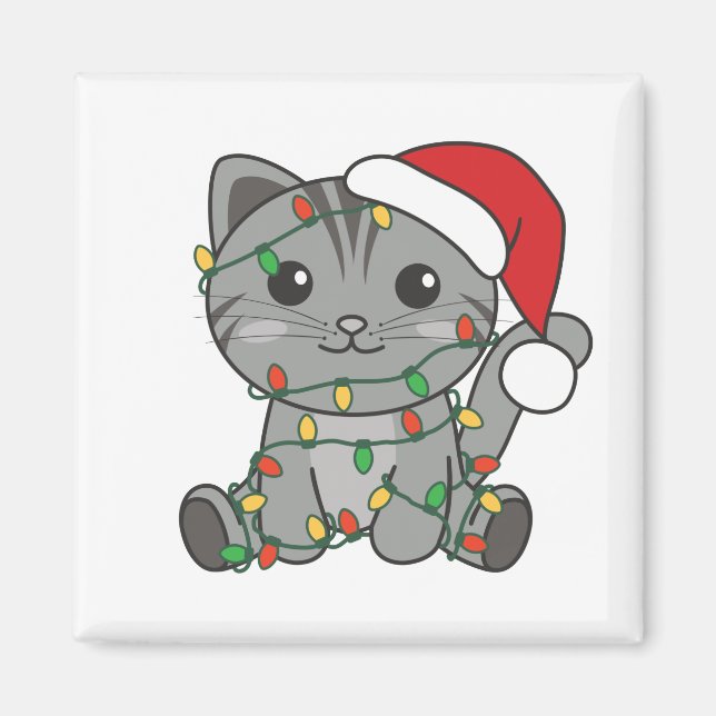Imã Gatos De Inverno De Natal (Frente)