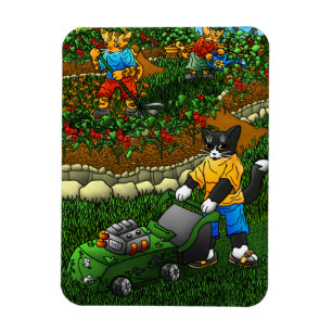 Ímã Gatos De Jardinagem De Verão