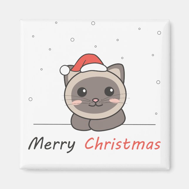 Imã Gatos De Noite De Natal (Frente)