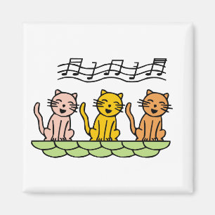 Imã Gatos do canto camiseta e presentes