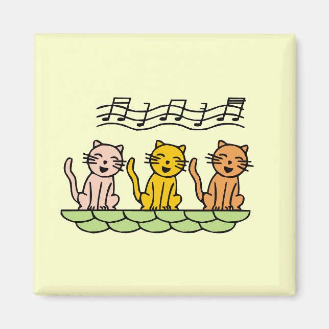 Imã Gatos do canto camiseta e presentes (Frente)