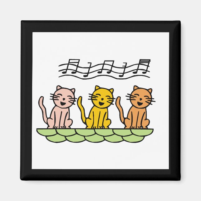 Imã Gatos do canto camiseta e presentes (Frente)