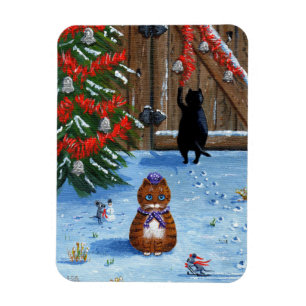 Ímã Gatos do Natal e ratos engraçados Creationarts