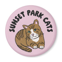 Gatos do Sunset Park | Ímã | Lenny Gato Resgatado 