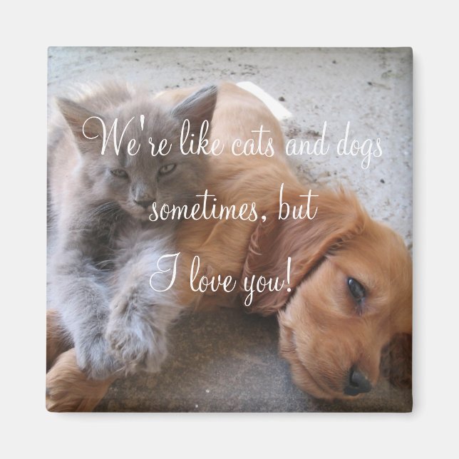 Imã Gatos e cães amam o Magnet (Frente)