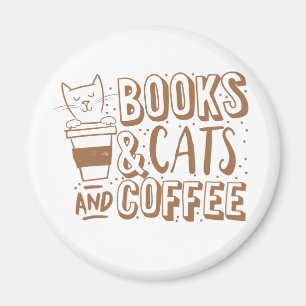 Imã gatos e café dos livros