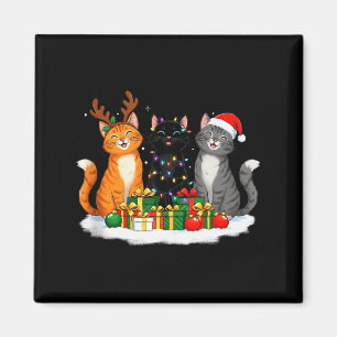 Imã Gatos e Gatinhos Fofos de Natal com Chapéu do Papa