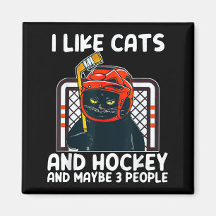 Imã Gatos E Hockey E Talvez 3 Pessoas Gatos Pretos