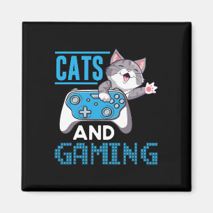 Imã Gatos E Jogos Para O Jogo De Vídeo Gamer Do Gato D