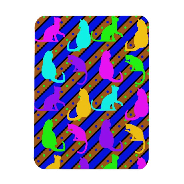 Ímã Gatos e polkadots Coloridos (Vertical)