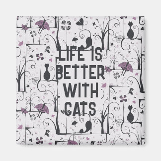 Imã Gatos em Árvores - Padrão de Silhueta Bonita Perso