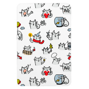 Ímã Gatos engraçados, leite e magia.