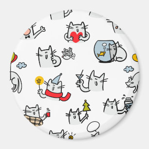 Imã Gatos engraçados, leite e magia.