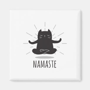 Imã Gatos Engraçados Namaste Poses de Yoga Símbolo de
