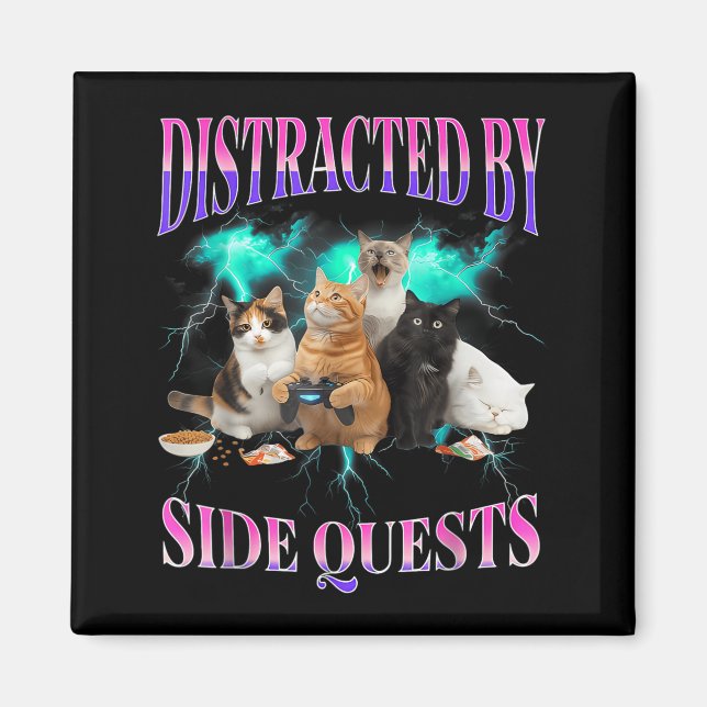 Imã Gatos Jogadores de RPG Missão Lateral Distraídos J (Frente)
