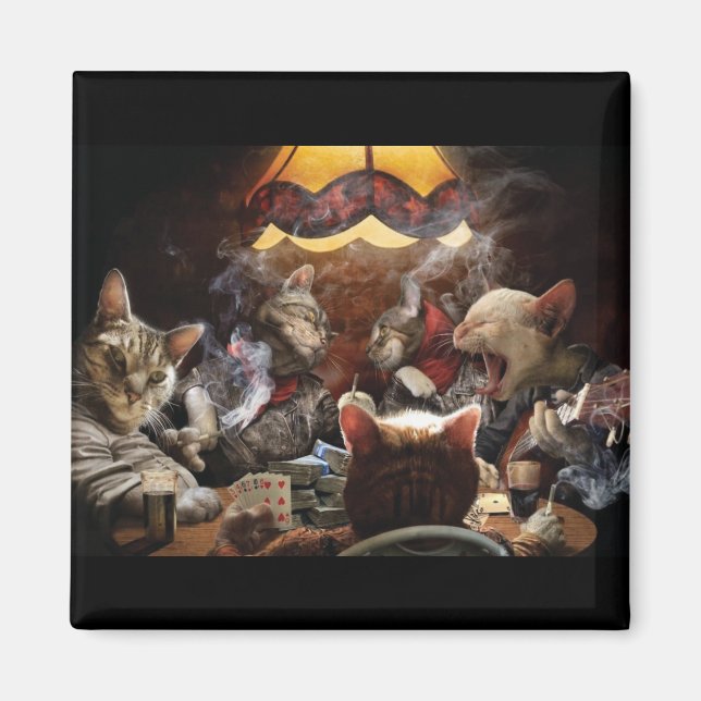 Imã Gatos jogando pôquer (Frente)