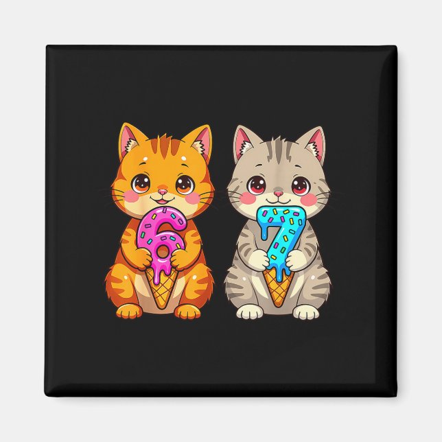 Imã Gatos Kawaii Fofos Neko 67 Drip Meme Engraçado Sei (Frente)