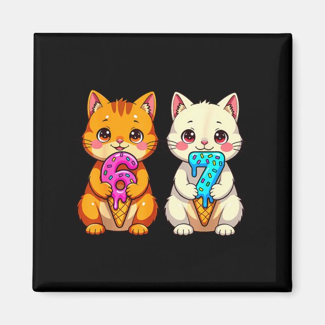Imã Gatos Kawaii Fofos Neko 67 Drip Meme Engraçado Sei (Frente)