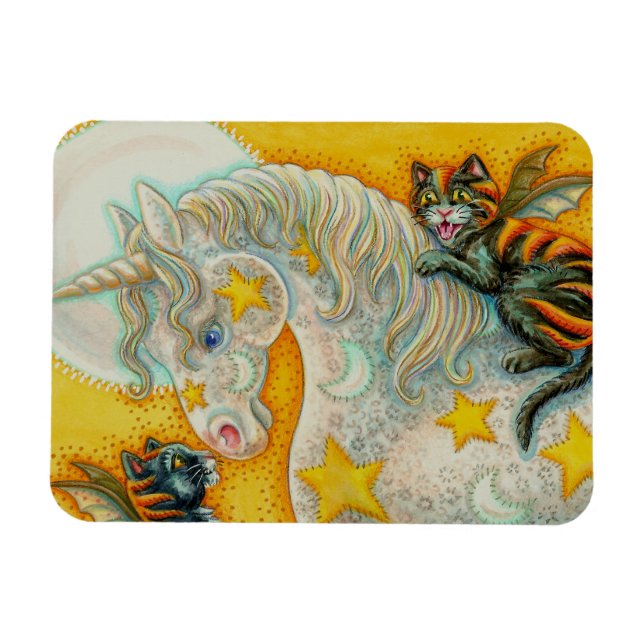 ÍMÃ GATOS NEGROS COM COR UNICORN HALLOWEEN (Horizontal)