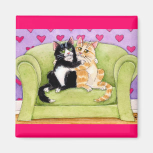 Imã Gatos no ímã bonito do amor