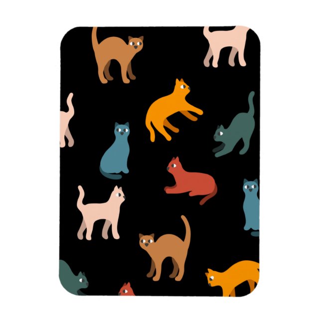 Ímã Gatos no preto (Vertical)