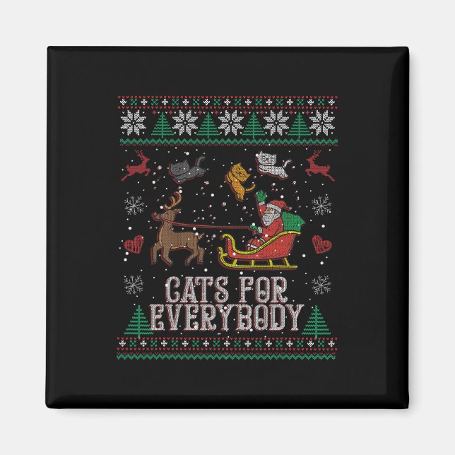 Imã Gatos Para Todos Os Casos De Natal Gato Engraçado  (Frente)