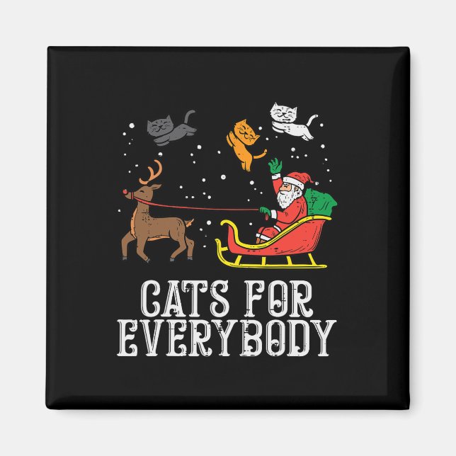 Imã Gatos Para Todos Os Casos De Natal Gato Engraçado  (Frente)