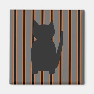 Imã Gatos preto de silhuetas no Halloween e Rico