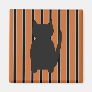Imã Gatos preto de silhuetas no Halloween e Rico