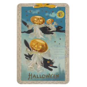 Ímã Gatos Pretos do Halloween e Abóbora Fantasmas Vint