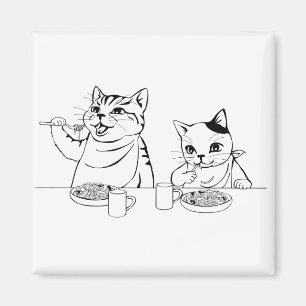 Imã Gatos que comem o bobo engraçado absurdo bonito
