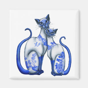 Imã Gatos Siamese do salgueiro azul