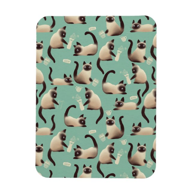 Ímã Gatos Siameses Ruins A Arrancar Coisas (Vertical)