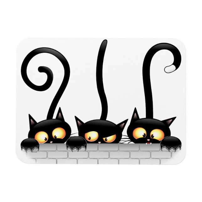 Ímã Gatos travessosos, divertidos e engraçados (Horizontal)
