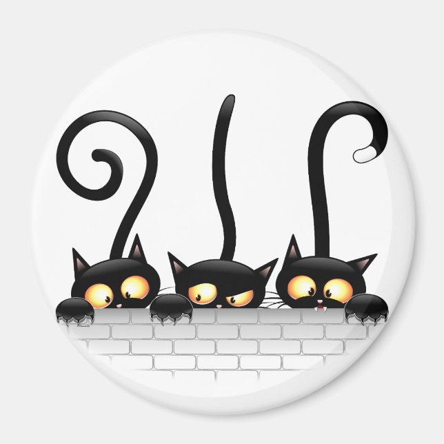 Imã Gatos travessosos, divertidos e engraçados (Frente)