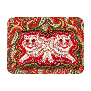 Ímã Gatos vermelhos psicodélicos (por Louis Wain)