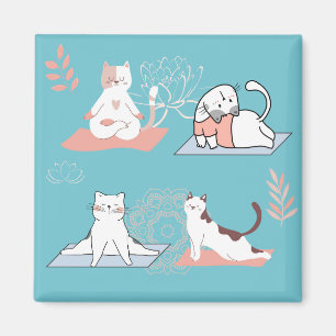 Imã Gatos Yoga Lótus
