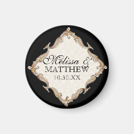 Imã Gatsby Art Deco Nouveau Lace Faux Dourada Tulip