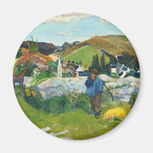 Imã Gauguin O Porqueiro Cartaz de Arte Rural Vintage