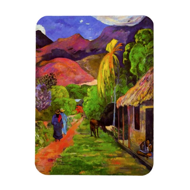 Ímã Gauguin Road em Tahiti Magnet (Vertical)