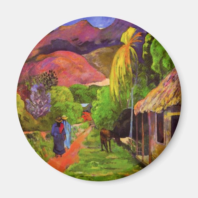 Imã Gauguin Road em Tahiti Magnet (Frente)