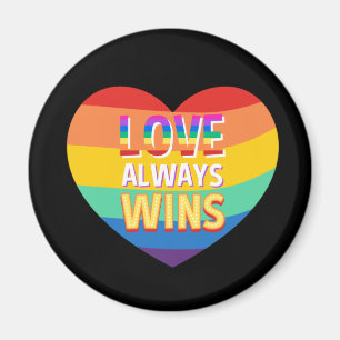 Imã Gay de Orgulho - o amor sempre ganha. Cor do arco-