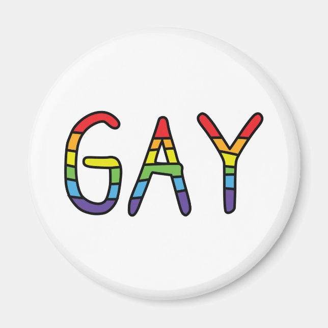 Imã Gay Doodle Design (Frente)