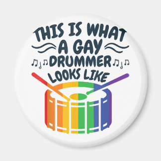 Imã Gay Drummer Drumming Orgulho gay Mês LGBTQ Arco-Ír