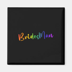 Imã Gay Lgbt Festa de casamento Bridesman Tee Brida