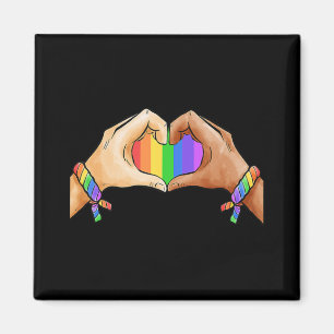 Imã Gay Pride Clothing LGBT Rainbow Flag Heart Unity 