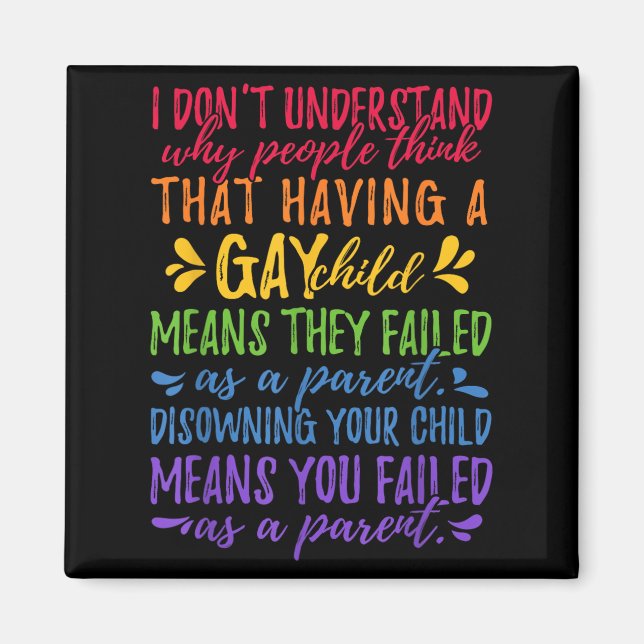 Imã Gay Pride - Proud Parent Mom Dad Parenting Quote  (Frente)