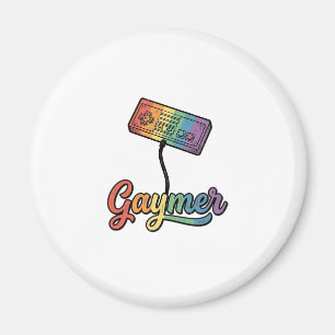 Imã Gaymer Rainbow Gamer Vector Camisa Design_1