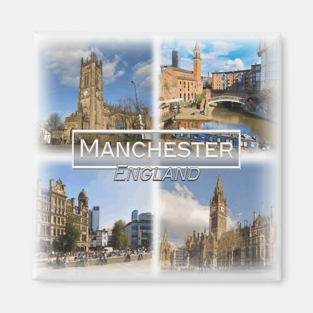 Imã GB0140 Europa, Inglaterra, Manchester, Fridge (Frente)